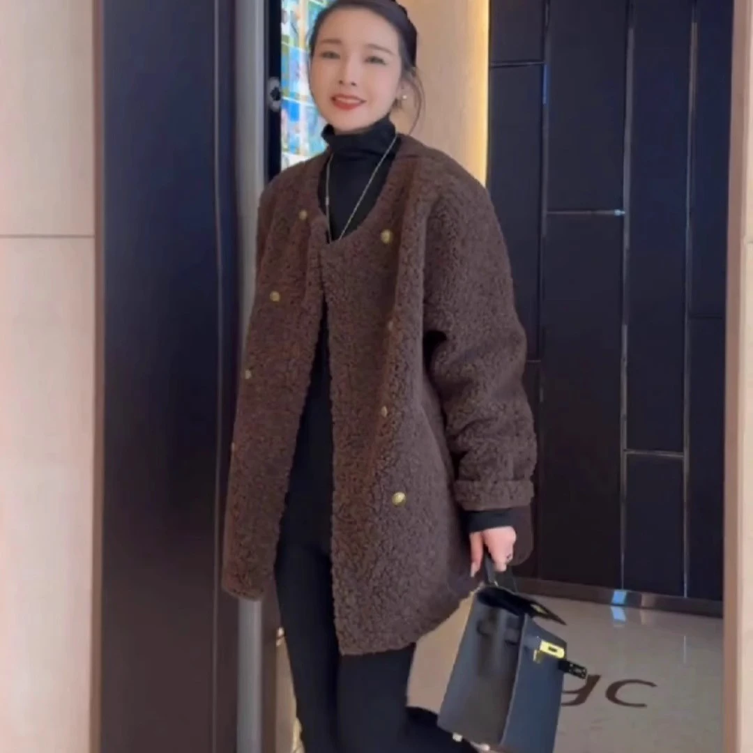 网红毛毛外套小香风时尚洋气百搭宽松冬季韩版女士休闲气质上衣女