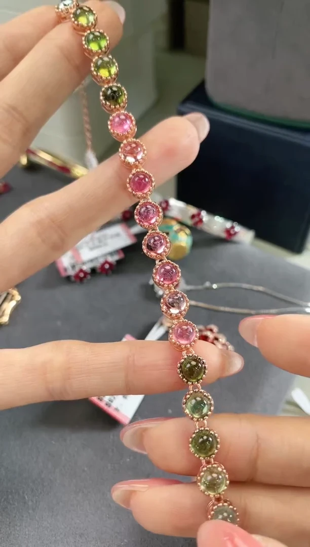 碧玺手链银S925镶嵌2