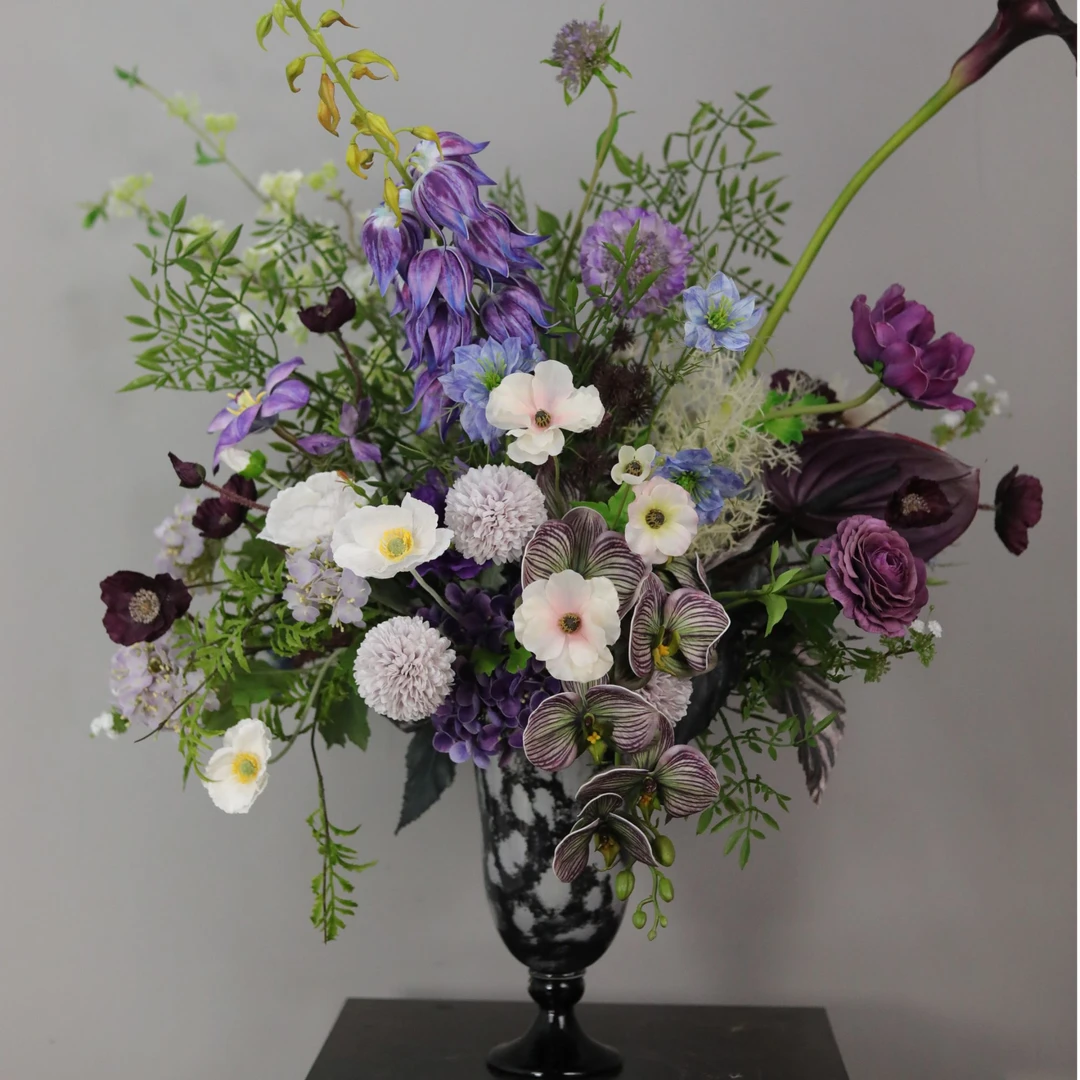 {菲娅} 铃兰知音 风铃紫绿风格高端仿真花  设计师系列