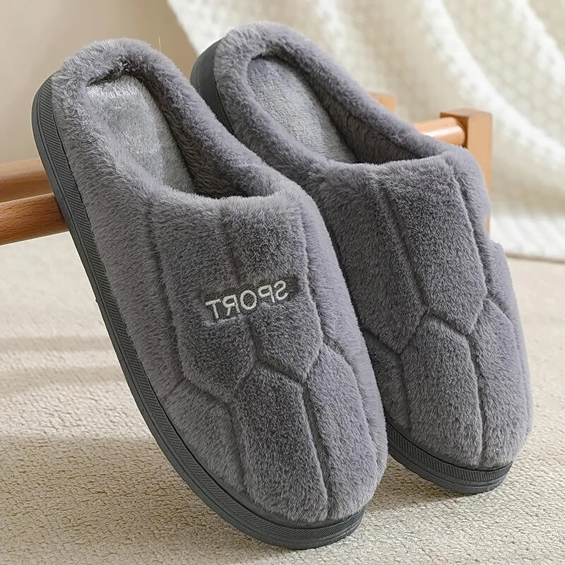 踩屎感棉拖鞋男士秋冬季爆款居家厚底保暖防滑舒适毛绒情侣包头拖