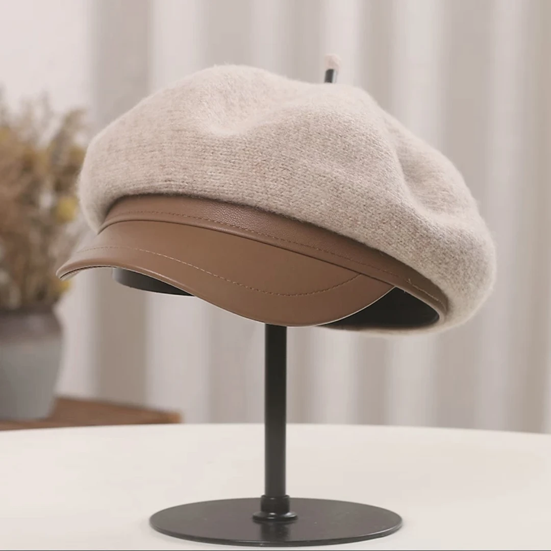 新款皮檐八角帽1068