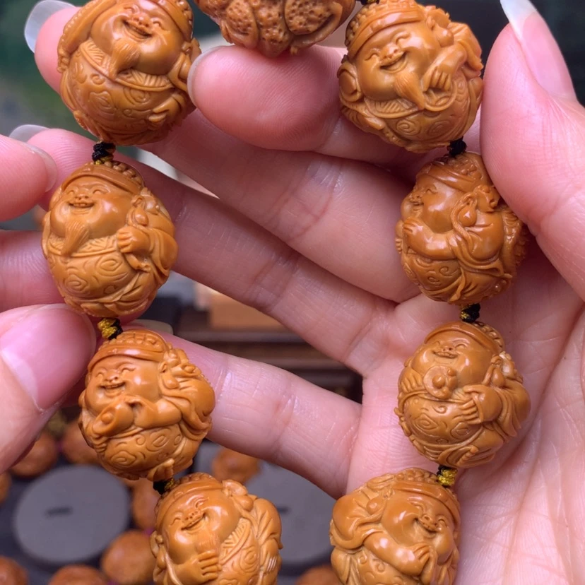 【闪购商品】橄榄核核雕瑞兽财神