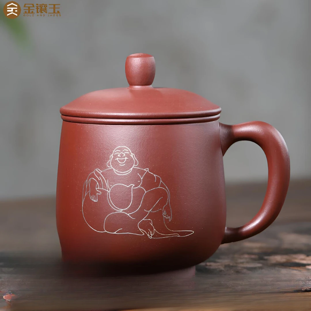 金镶玉姚天臻曹静玲老师联合制作嵌银宜兴原矿紫砂茶杯泡茶茶具