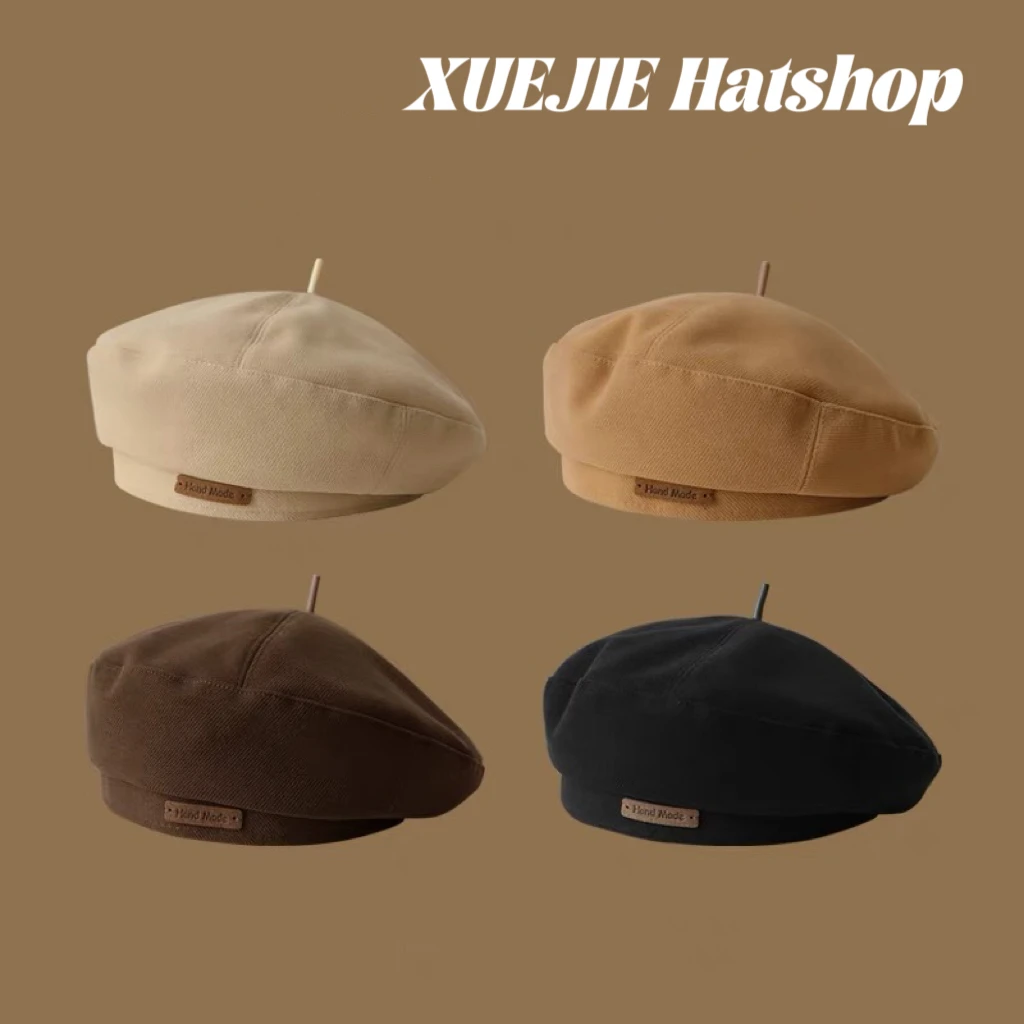 24S 秋冬新品毛呢贝雷帽时尚英伦风画家帽子复古百搭显脸小蓓蕾帽