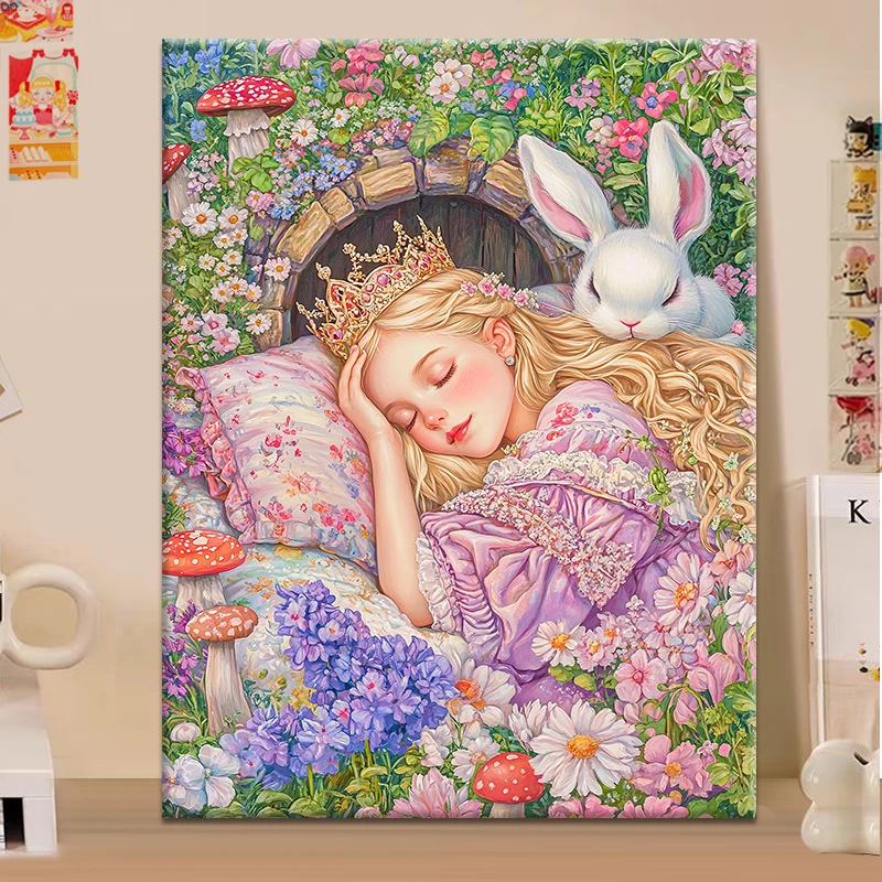 ( 城堡秘密）diy数字油画红线条手工填涂色解压治愈丙烯装饰画