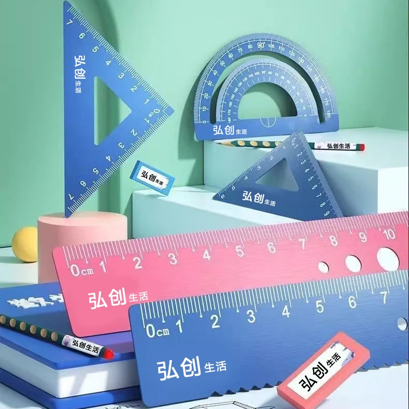 【姓名班级私人激光雕刻】铝合金小学生尺子定制加厚材质学习尺子
