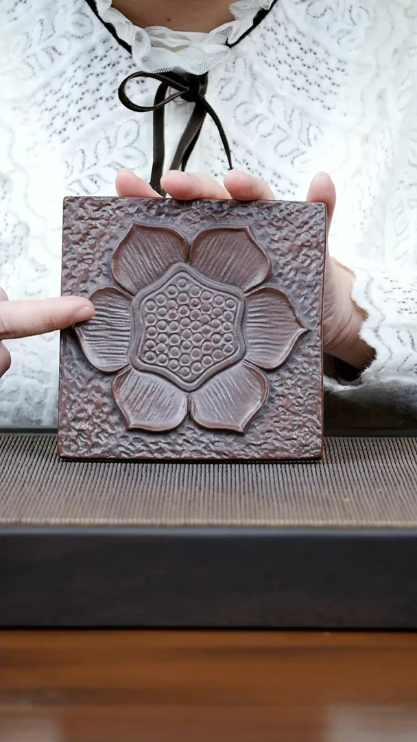 【闪购商品】紫砂茶壶四方莲叶壶承2