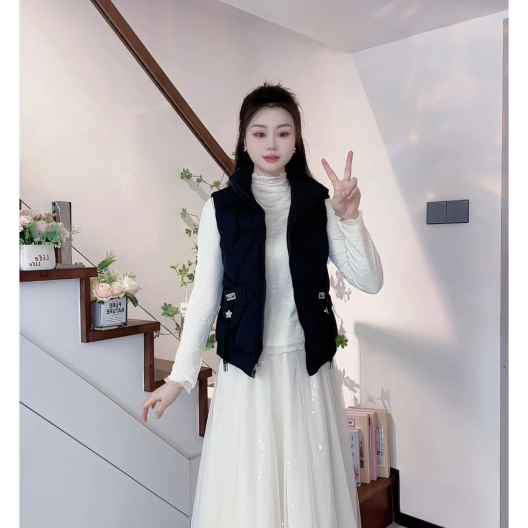 MYC 秋冬中国结国风挂饰时尚百搭加厚保暖立领精梳棉修身马甲背心