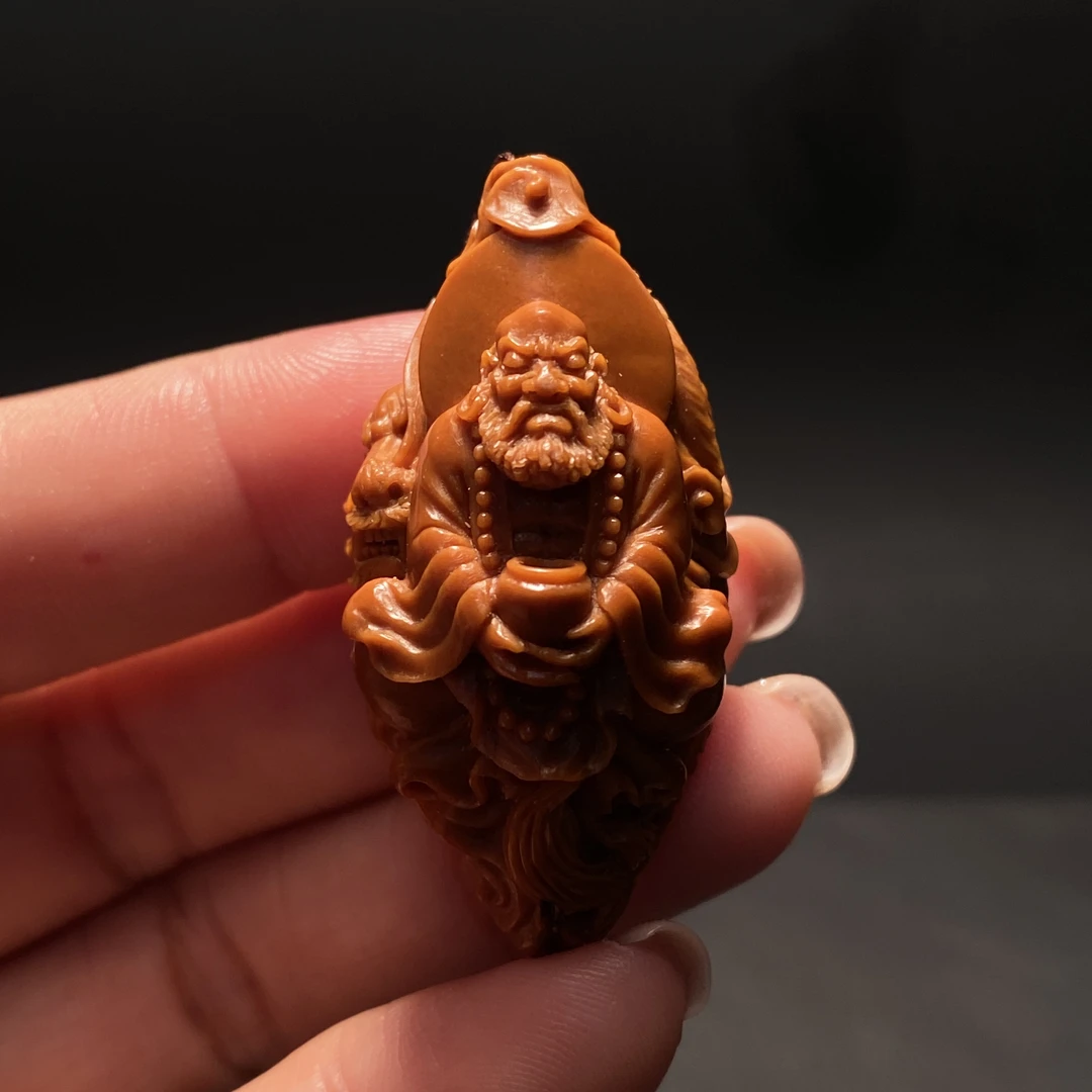 橄榄核雕刻纯手工高端作品御龙达摩单件