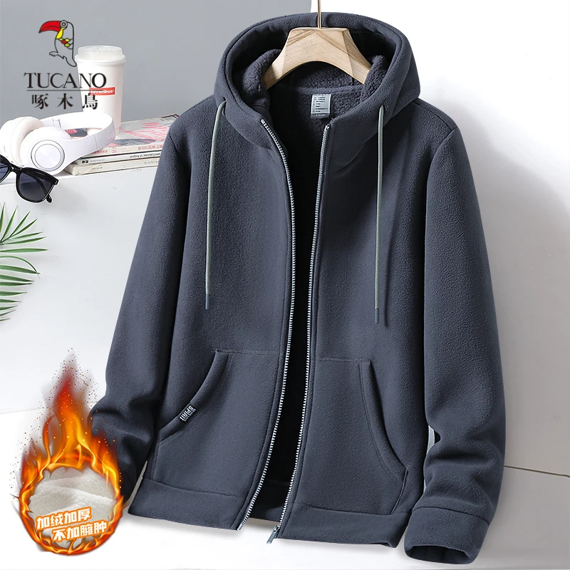 啄木鸟2024新款连帽卫衣男女款秋冬季新款潮流百搭加绒加厚外套