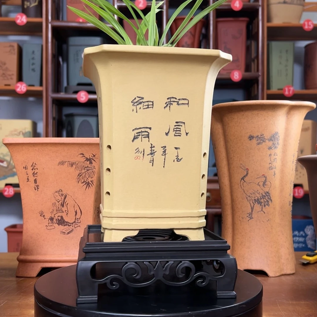 【闪购商品】紫砂花盆周之夏精品紫砂花盆