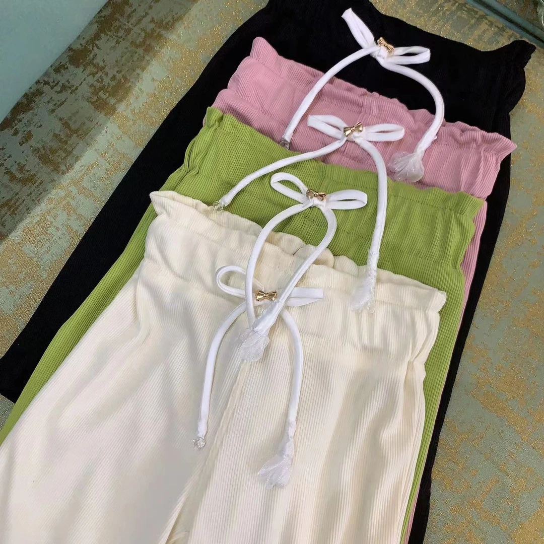 婴格朗迪K4显瘦运动舒适百搭夏季假抽绳透气简约纯色休闲七分裤