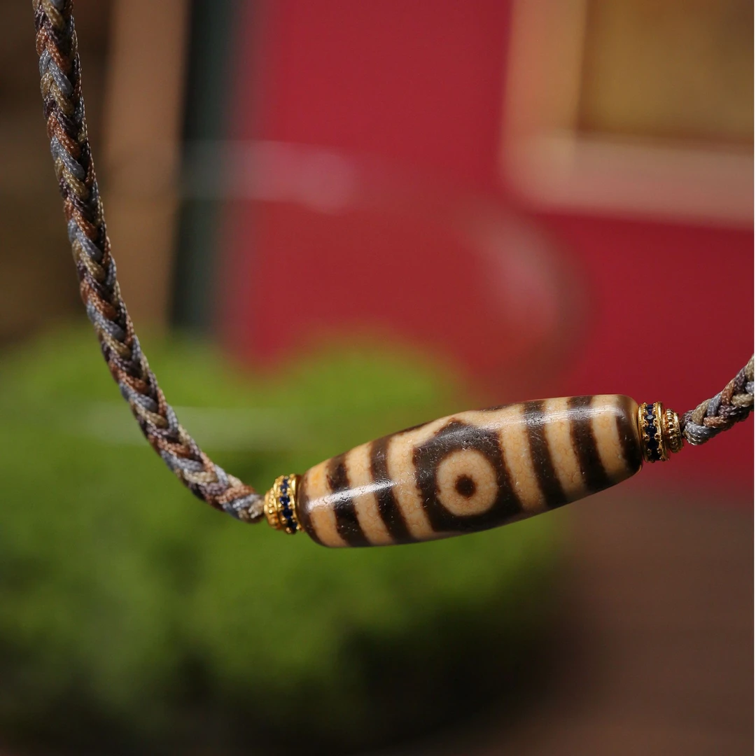 【白水严选】高定满橘皮宝盖三眼玛瑙项链