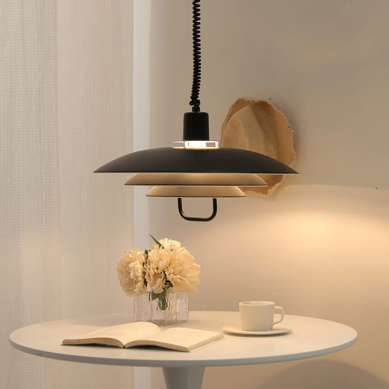 丹麦设计师中古可拉伸缩餐厅灯北欧现代简约可调节吧台飞碟PH吊灯