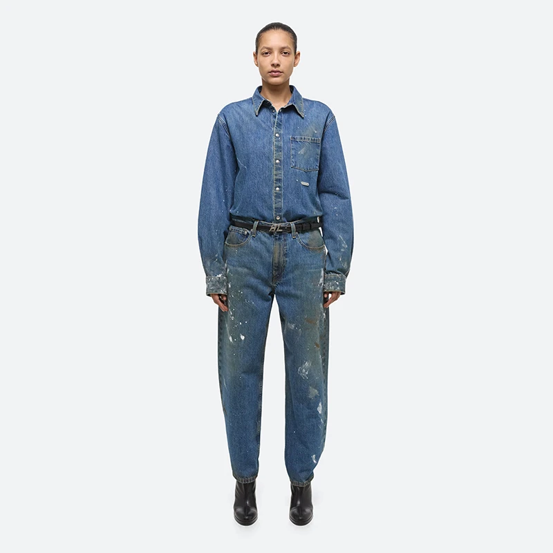 HELMUT LANG 24PF彩绘牛仔九分裤