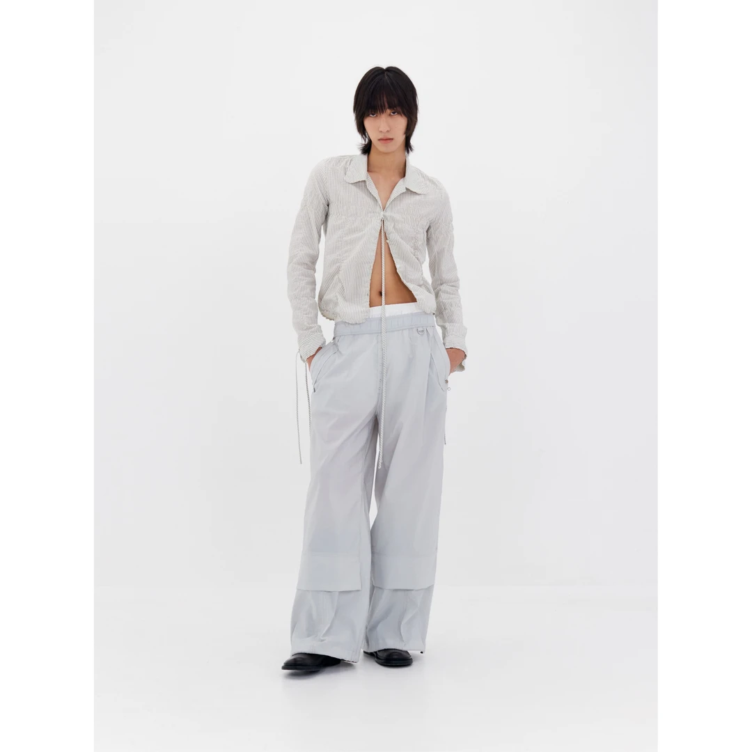 【不可退换】LOW CLASSIC 条纹抽褶衬衫