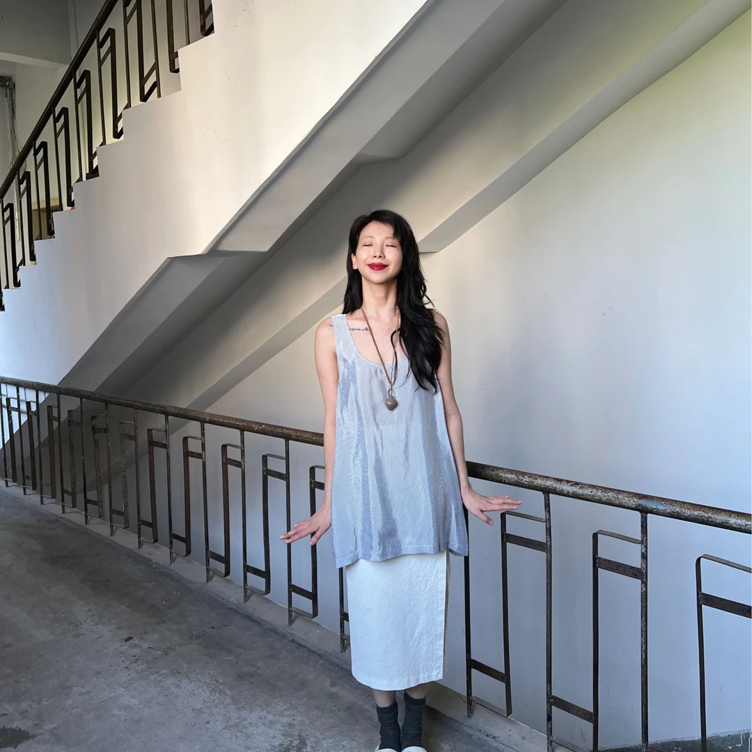 【BARENA】设计师品牌 24SS 米色长半裙