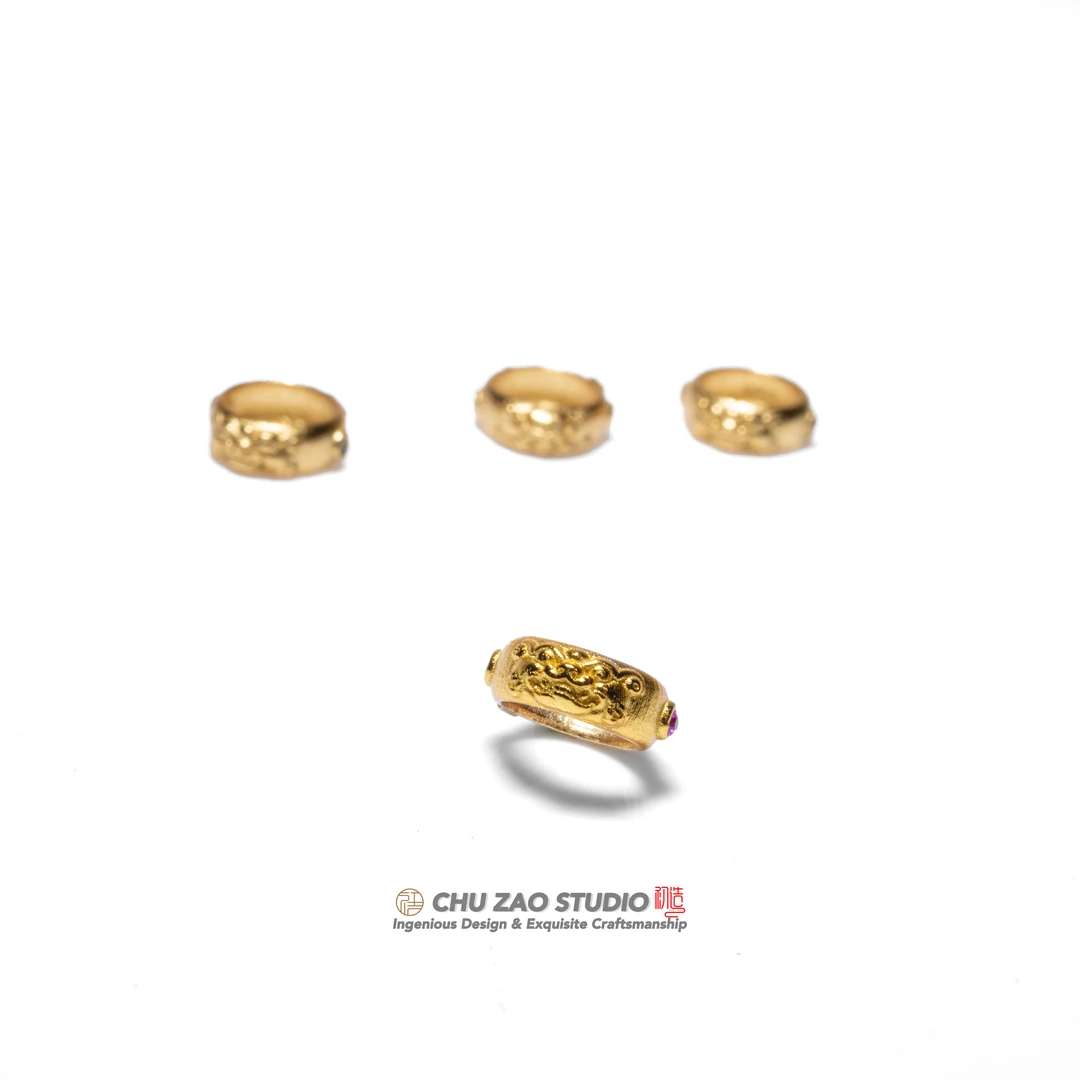 925银银制品 貔貅卡环S925银红色绿色彩钻金色复古个性小众时尚