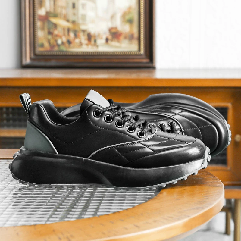 【德赛】透气厚底增高时尚百搭潮鞋薄款运动休闲软底男鞋男士