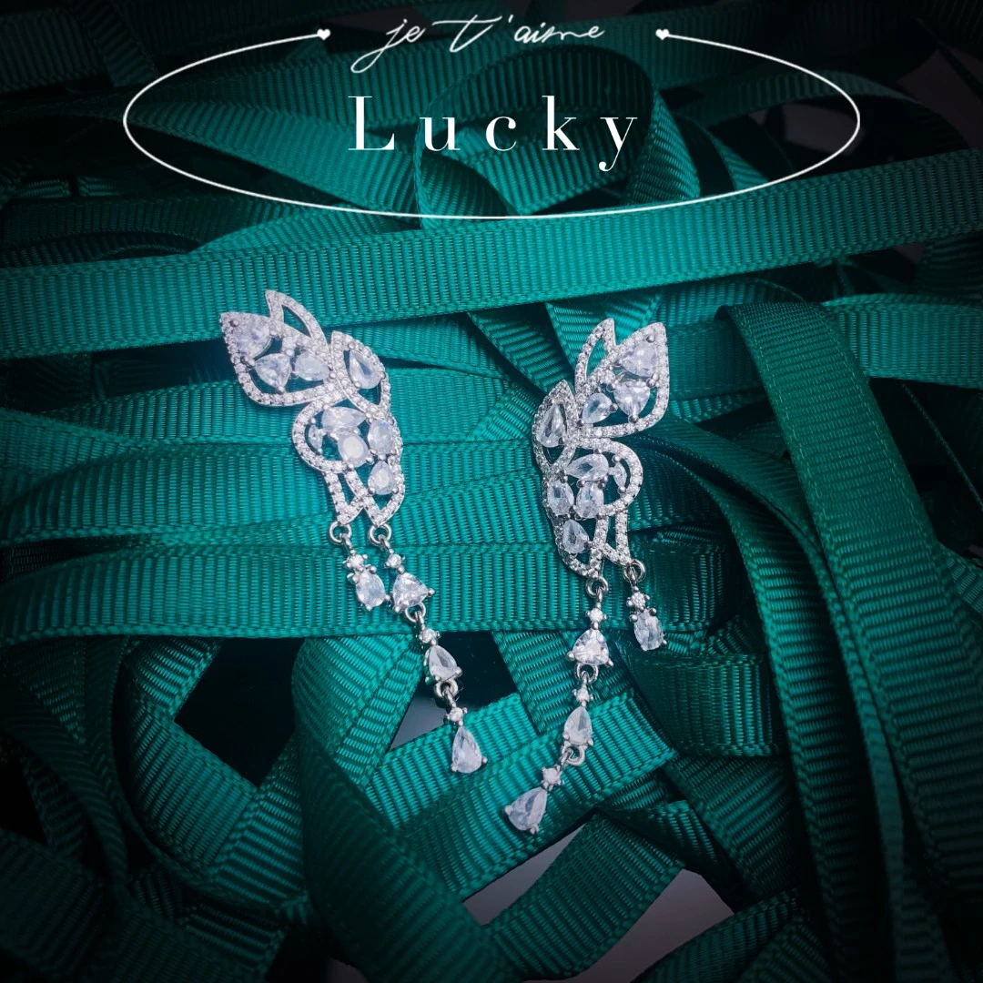 铜合金合成锆石耳饰 灵动气质蝴蝶耳钉-E1243/732