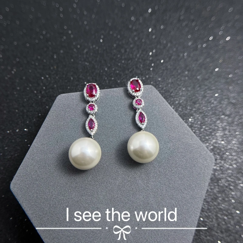 铜合金合成锆石耳饰 轻奢时尚优雅流苏百搭耳钉-1257