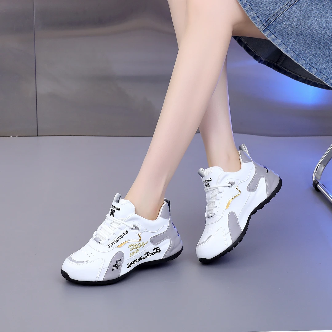 新升级版运动鞋皮面休闲情侣款老爹鞋时尚百搭软底小白鞋妈妈8826