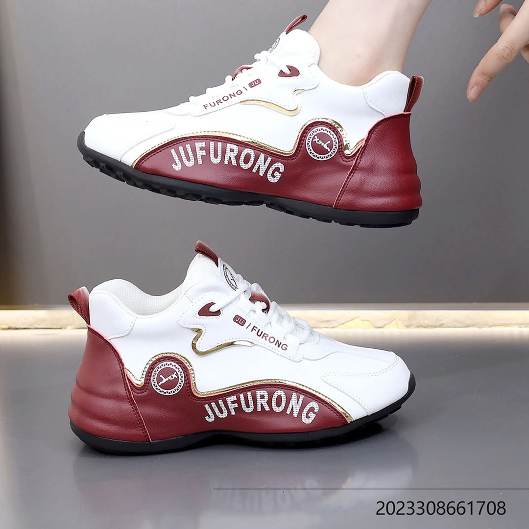 【皮面】时尚潮鞋男女百搭休闲透气软底运动鞋厚底减震鞋JFR9617