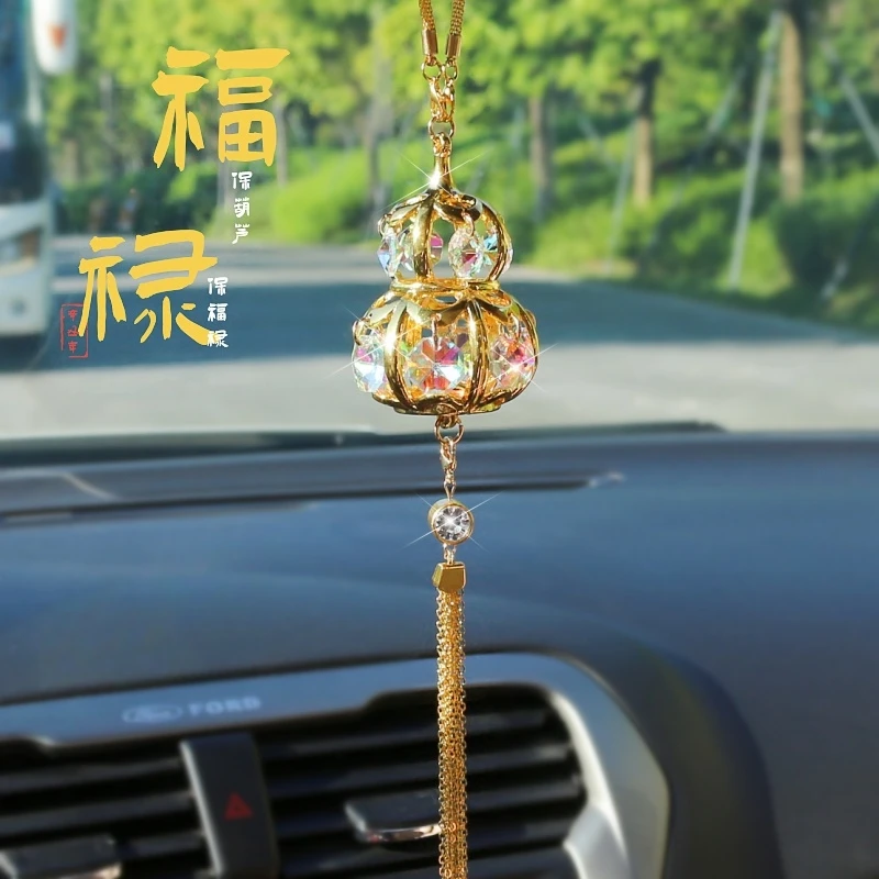 金属福禄葫芦汽车挂件挂饰车内挂件后视镜车载水晶吊饰车装饰品