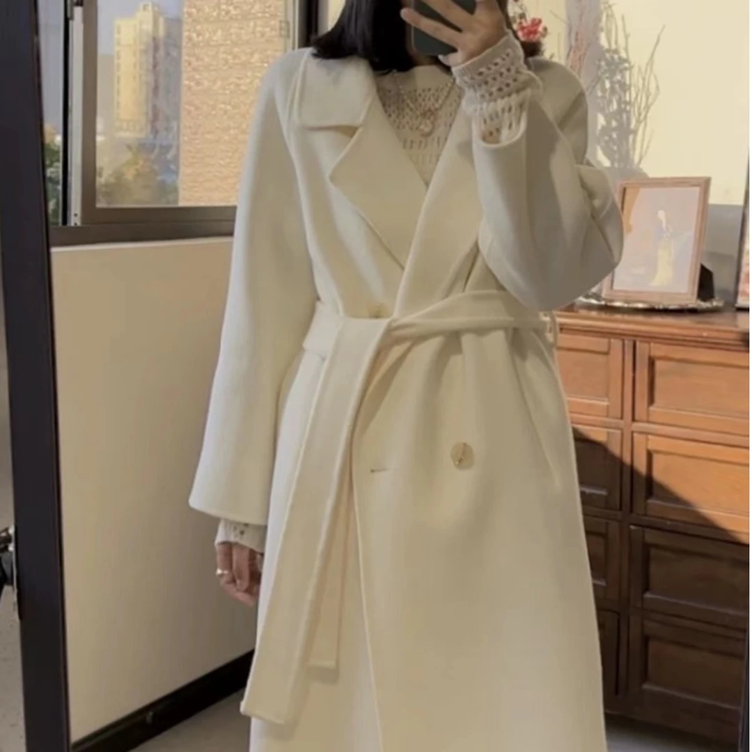 【欲望都市】【春夏】2023秋冬新款双面呢羊毛大衣中长款毛呢西装外套