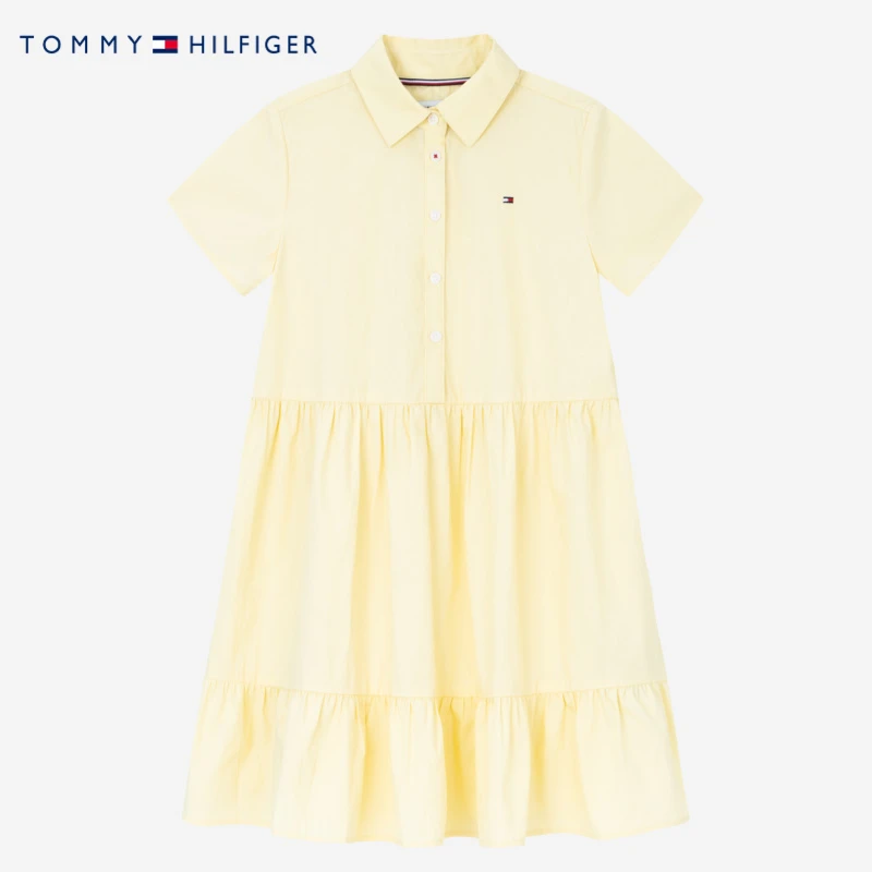 TOMMY HILFIGER童装夏季圆领中大童儿童休闲连衣裙KG0KG07295
