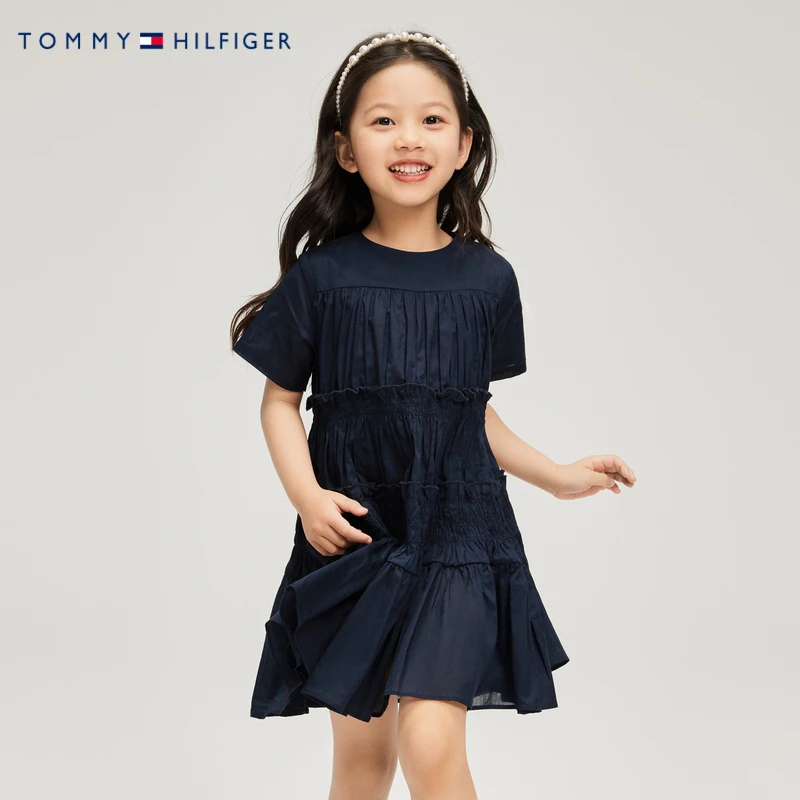 TOMMY HILFIGER女童夏装连衣裙中大童卫衣儿童连衣裙THKG-SU-152