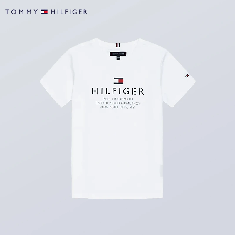 TOMMY HILFIGER男童装短袖夏季圆领中大童儿童印花休闲KB0KB08201