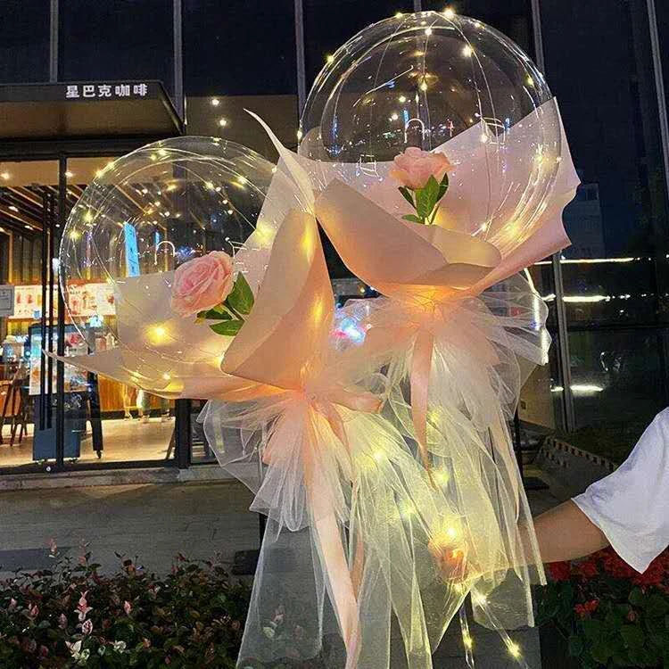网红玫瑰花波波球气球材料包情人节表白求婚礼物夜市摆地摊小商品