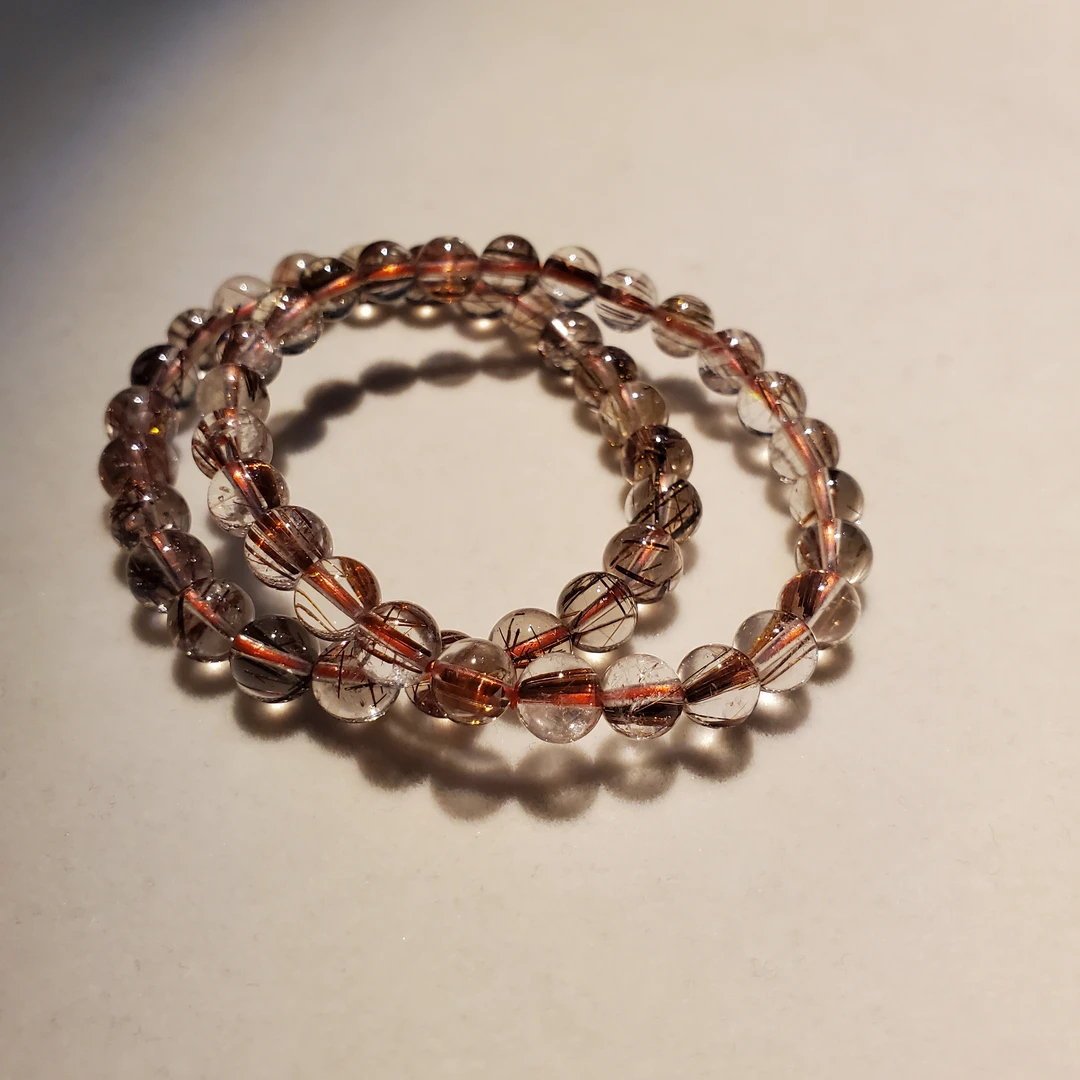 天然水晶黑铜钛7mm单圈手链0815018多样性发货一件价格