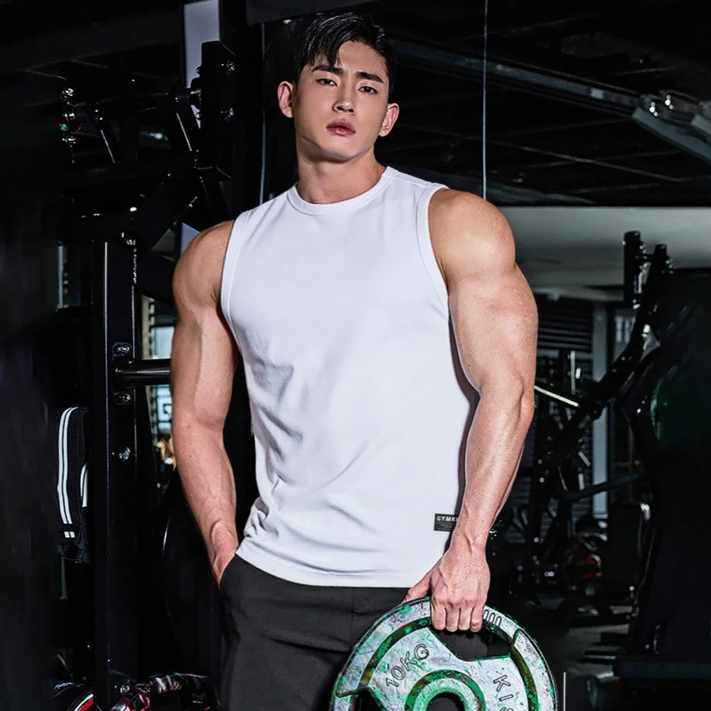 肌肉训练坎肩男士健身背心运动休闲无袖篮球跑步T恤透气纯色上衣