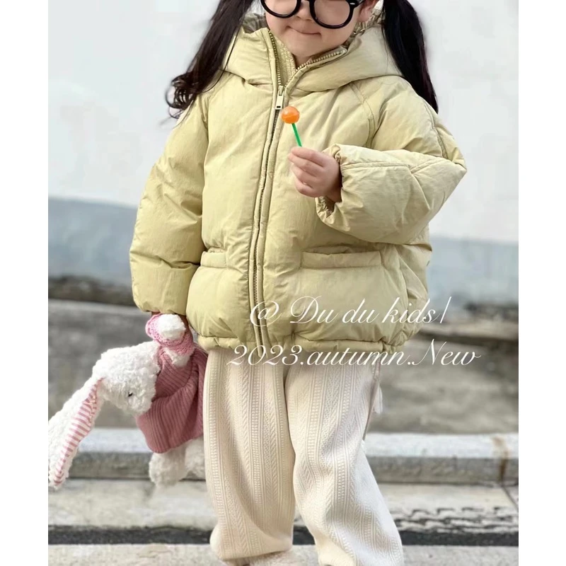 RB-268 儿童时尚连帽加厚冬季姜黄色超显白90新国标羽绒服