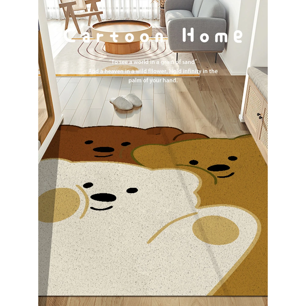 卡通丝圈地垫入户进门家用玄关脚垫地毯防滑除尘定制门厅裁剪