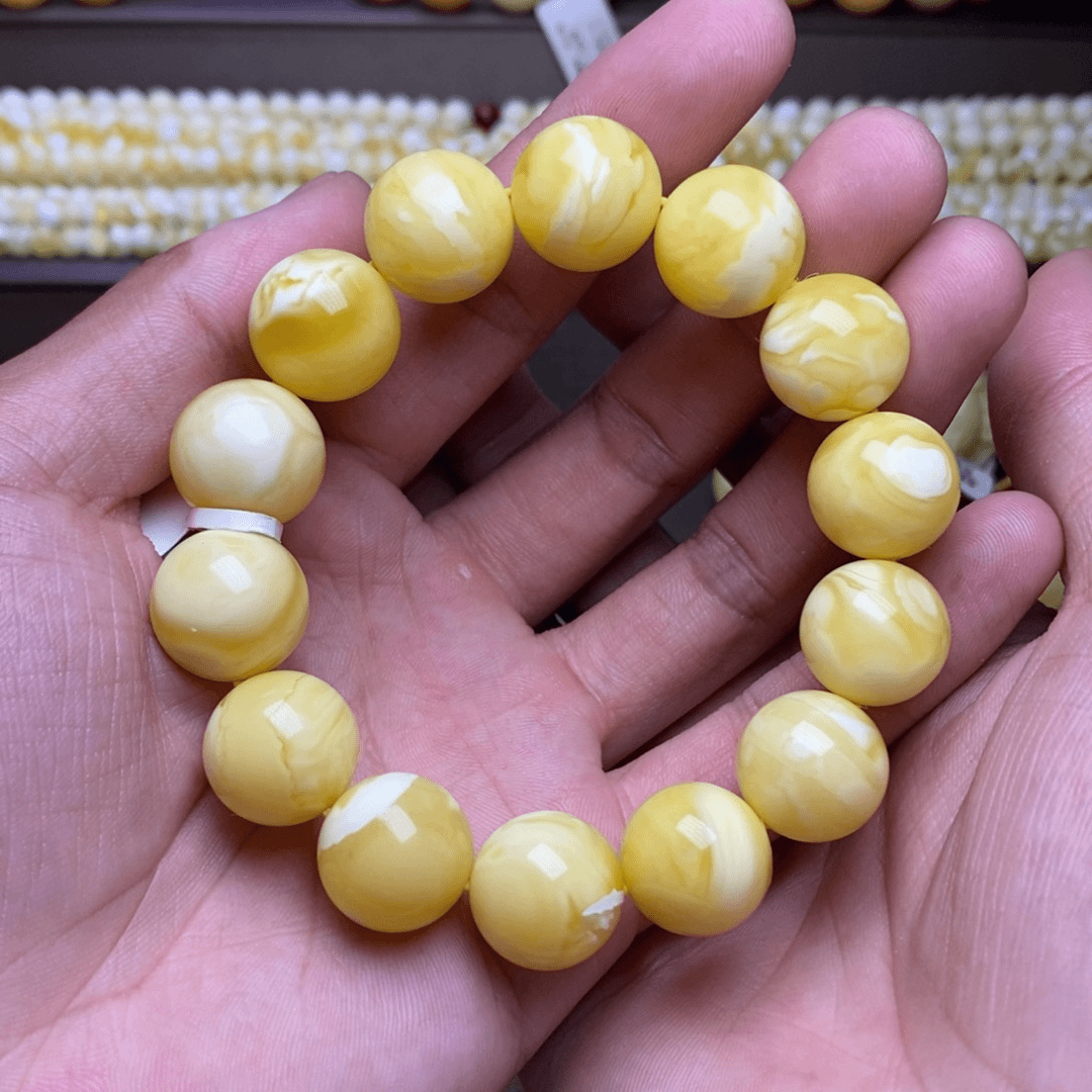 【闪购商品】蜜蜡裸石未镶嵌15+圆珠手串