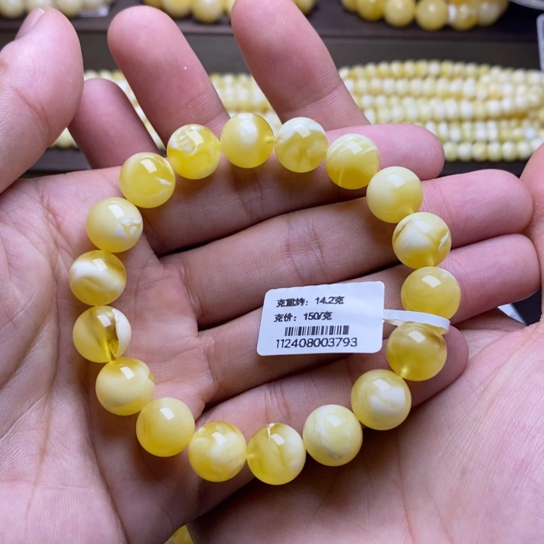 【闪购商品】蜜蜡裸石未镶嵌11+圆珠手串