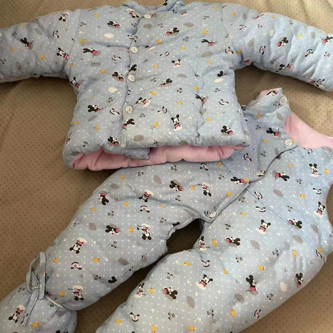 纯手工棉花婴幼儿包角棉服婴儿加厚保暖冬季冬款