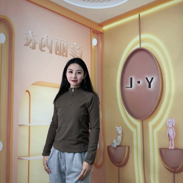 【彦丽家】女士牙签条半拉链插肩打底衫