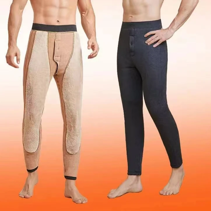 【彦丽家】男士冬季驼绒棉裤加厚高腰过冬保暖裤8505