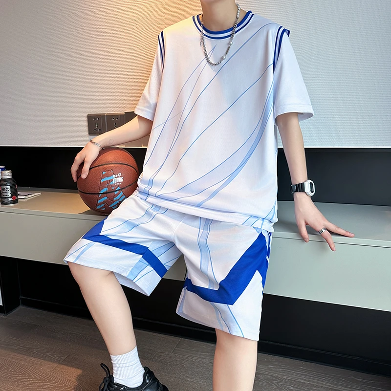 高质量投篮服短袖速干篮球服套装球衣男款定制2024新款比赛训练服