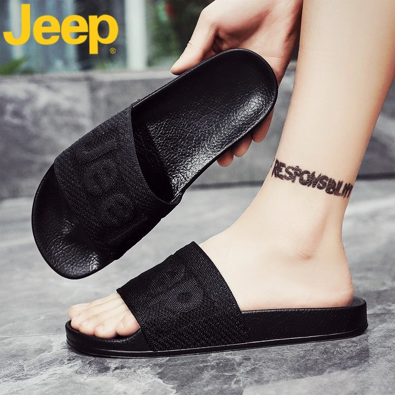jeep吉普拖鞋男士外穿2025新款夏季潮牌一字凉拖高端沙滩凉鞋男式