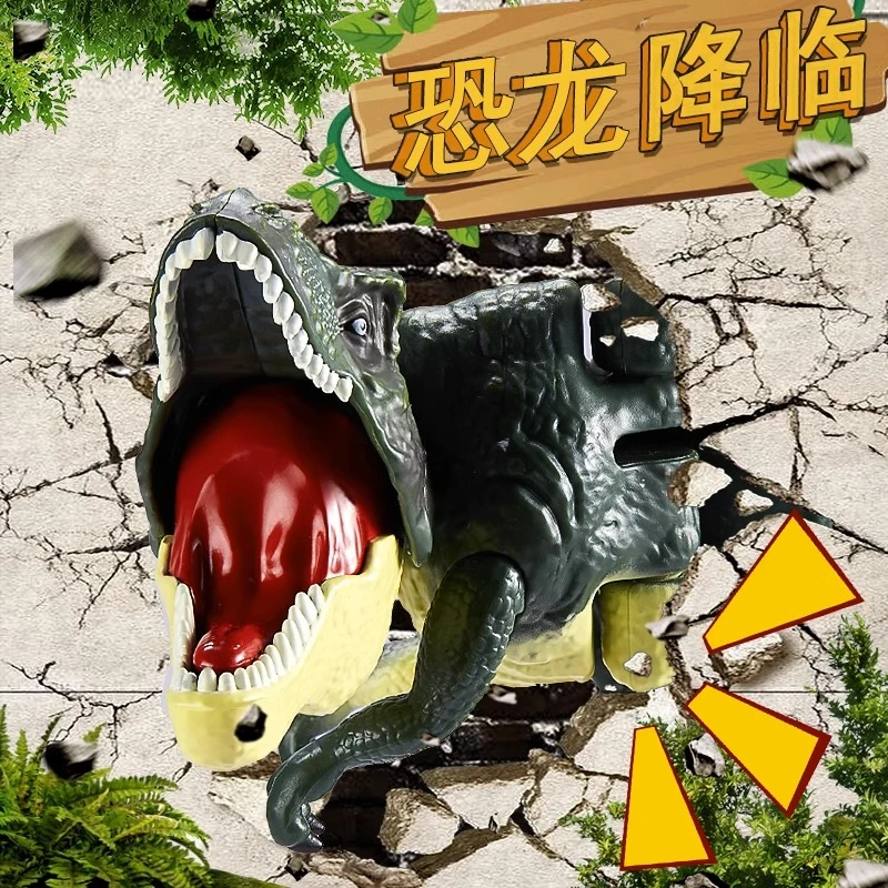 按压霸王龙摇头恐龙玩具男孩扭头儿童解压咆哮sa恶龙摇摆手枪网红