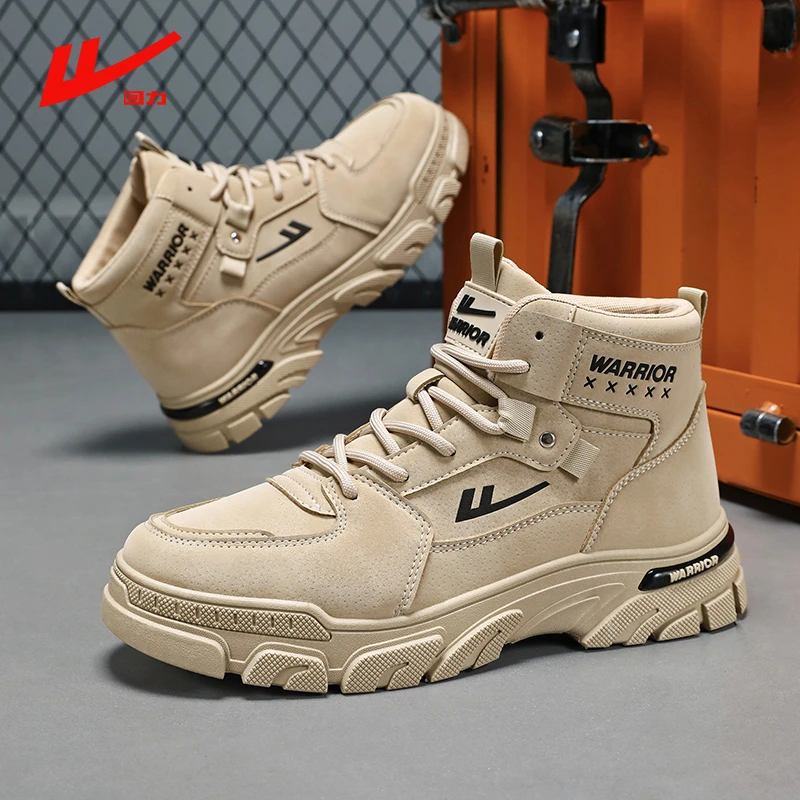 回力男靴子秋冬季英伦休闲马丁靴男款高帮男鞋学生超靴厚底工装靴