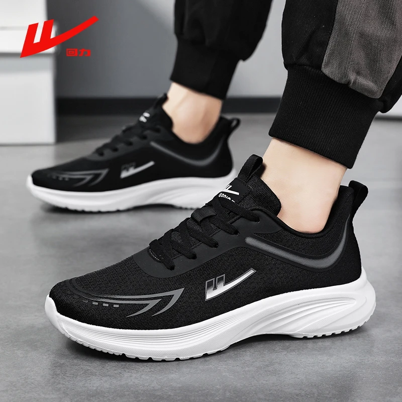 回力鞋子12-15岁软底潮鞋夏季男鞋运动鞋休闲鞋透气网鞋黑色男鞋