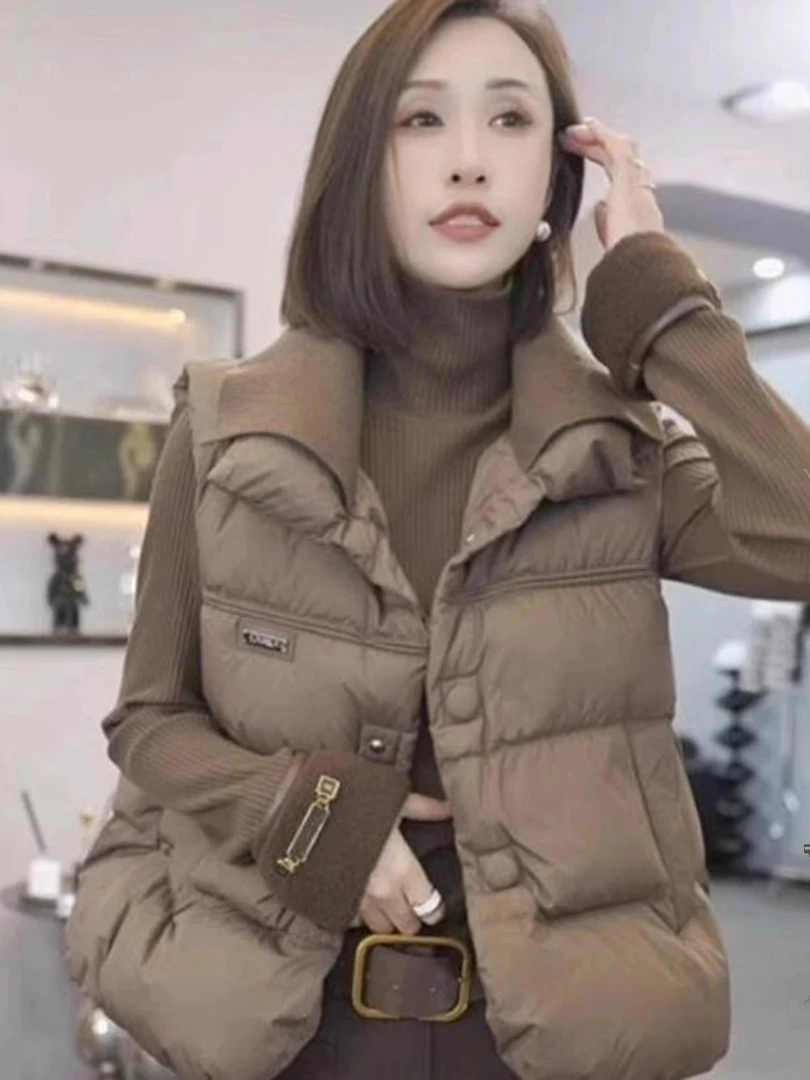 马甲2025新款女装马夹背心春秋季欧洲站加厚秋冬外穿羽绒欧货