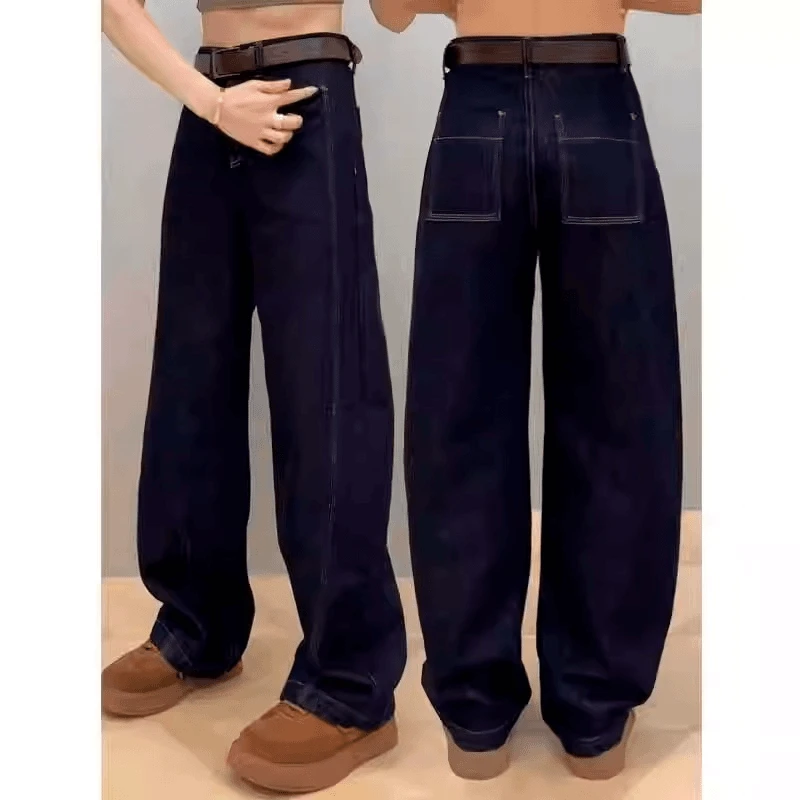 弯刀牛仔裤女显瘦香蕉裤秋窄版阔腿裤小个子百搭宽松镰刀拖地