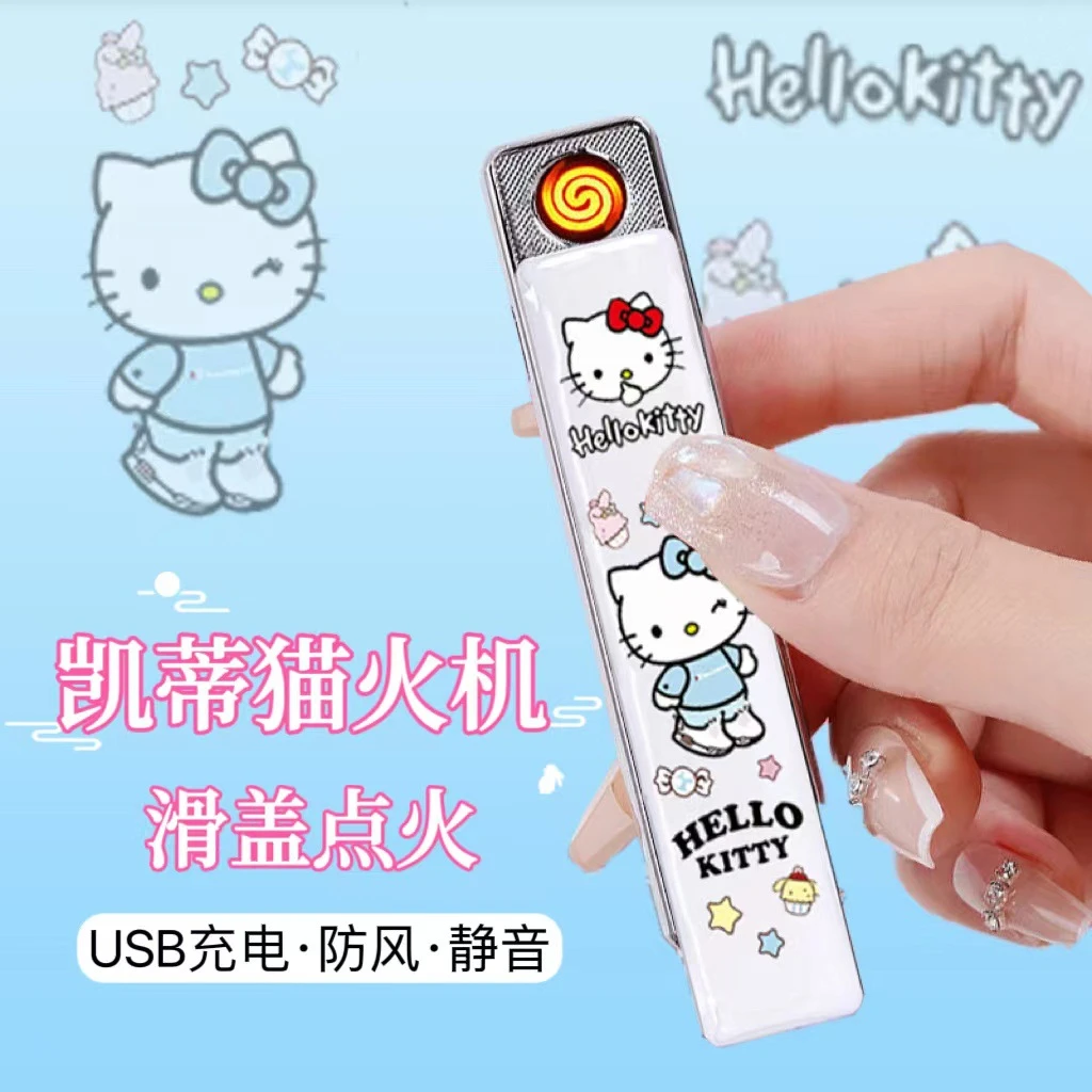 网红卡通usb充电打火机超薄防风电子点烟器送男朋友礼物迷你可爱